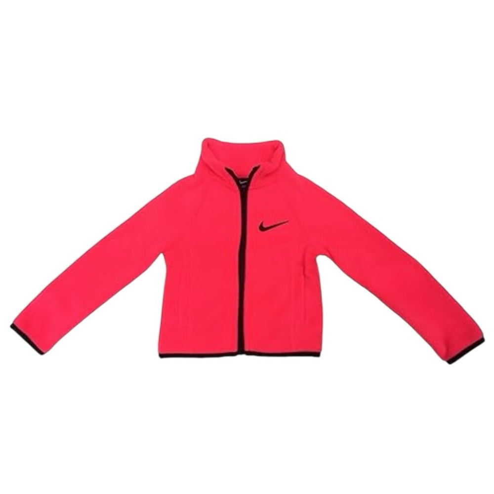 💕 NWT NIKE Little Girls Full Zip Front Fleece RACER PINK Jacket Size 2T 26F655